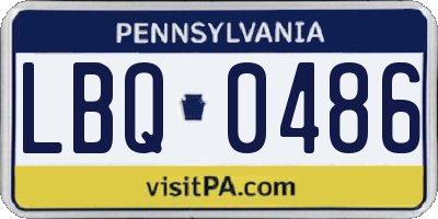 PA license plate LBQ0486