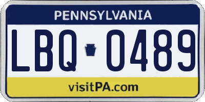 PA license plate LBQ0489