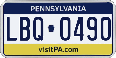 PA license plate LBQ0490