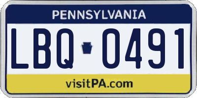 PA license plate LBQ0491