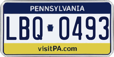 PA license plate LBQ0493