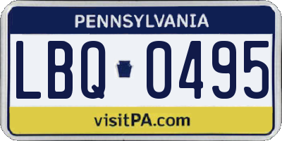 PA license plate LBQ0495
