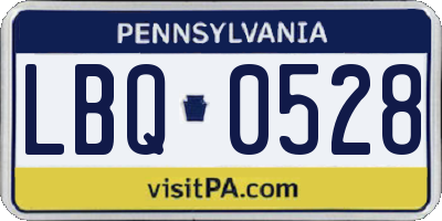 PA license plate LBQ0528