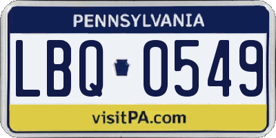 PA license plate LBQ0549