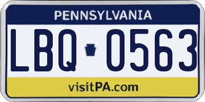 PA license plate LBQ0563