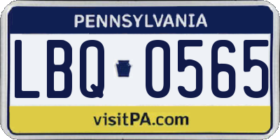 PA license plate LBQ0565