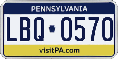 PA license plate LBQ0570