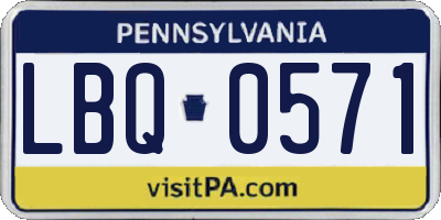 PA license plate LBQ0571