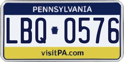 PA license plate LBQ0576
