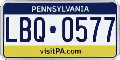 PA license plate LBQ0577