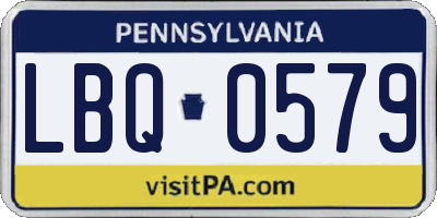 PA license plate LBQ0579