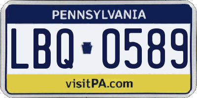 PA license plate LBQ0589