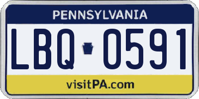PA license plate LBQ0591
