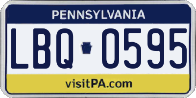 PA license plate LBQ0595