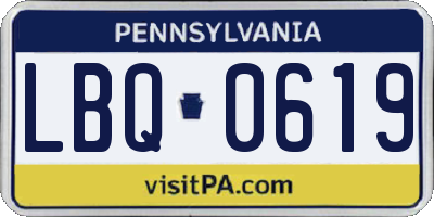 PA license plate LBQ0619