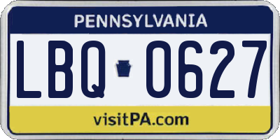 PA license plate LBQ0627