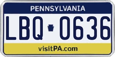 PA license plate LBQ0636