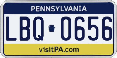 PA license plate LBQ0656