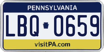 PA license plate LBQ0659