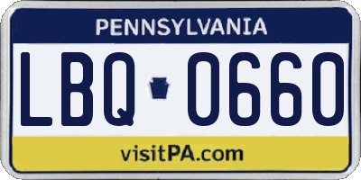 PA license plate LBQ0660