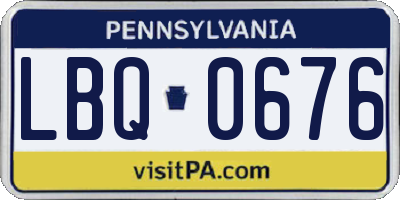 PA license plate LBQ0676