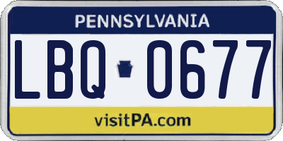 PA license plate LBQ0677