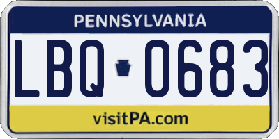 PA license plate LBQ0683