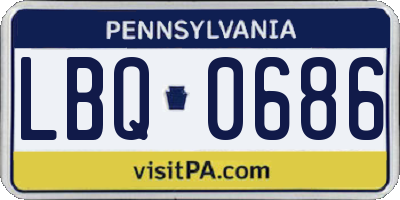 PA license plate LBQ0686