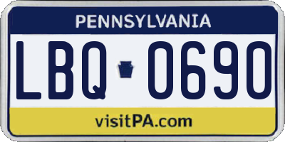 PA license plate LBQ0690