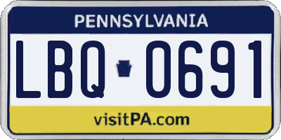 PA license plate LBQ0691