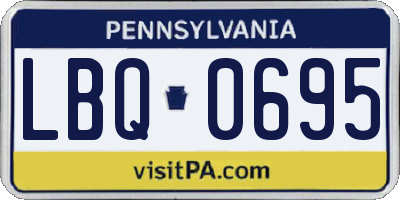 PA license plate LBQ0695