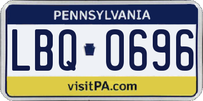 PA license plate LBQ0696