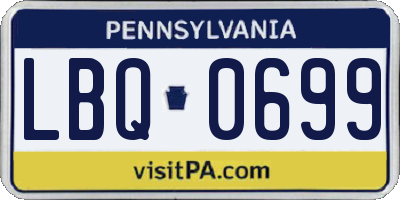 PA license plate LBQ0699