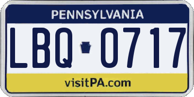 PA license plate LBQ0717