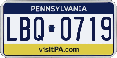 PA license plate LBQ0719