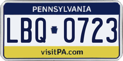 PA license plate LBQ0723