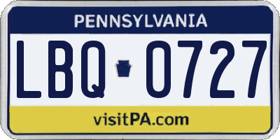 PA license plate LBQ0727