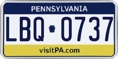 PA license plate LBQ0737