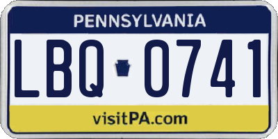 PA license plate LBQ0741