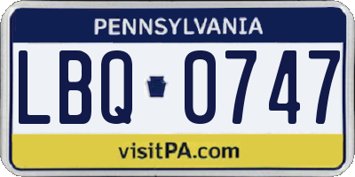 PA license plate LBQ0747