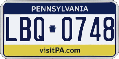 PA license plate LBQ0748