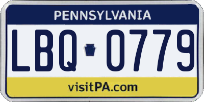 PA license plate LBQ0779