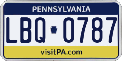 PA license plate LBQ0787