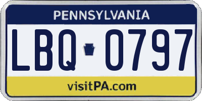 PA license plate LBQ0797