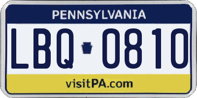 PA license plate LBQ0810