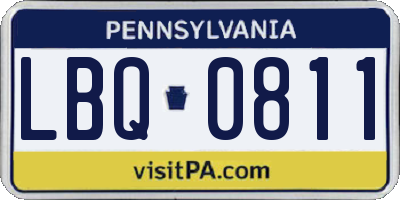 PA license plate LBQ0811