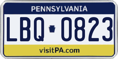 PA license plate LBQ0823