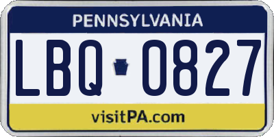 PA license plate LBQ0827