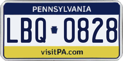 PA license plate LBQ0828