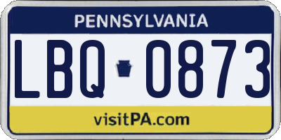 PA license plate LBQ0873